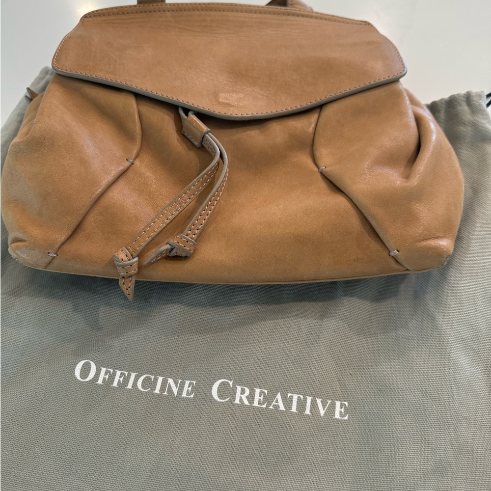 Officine Creative Tan Leather Backpack